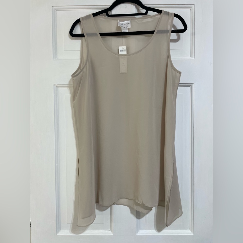 NWT Marla Wynne for Chico’s size Medium tan chiffon tank